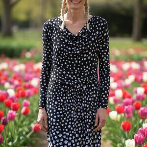 White House Black Market Women's Geometric Pencil Dress Size 8 Block Pattern